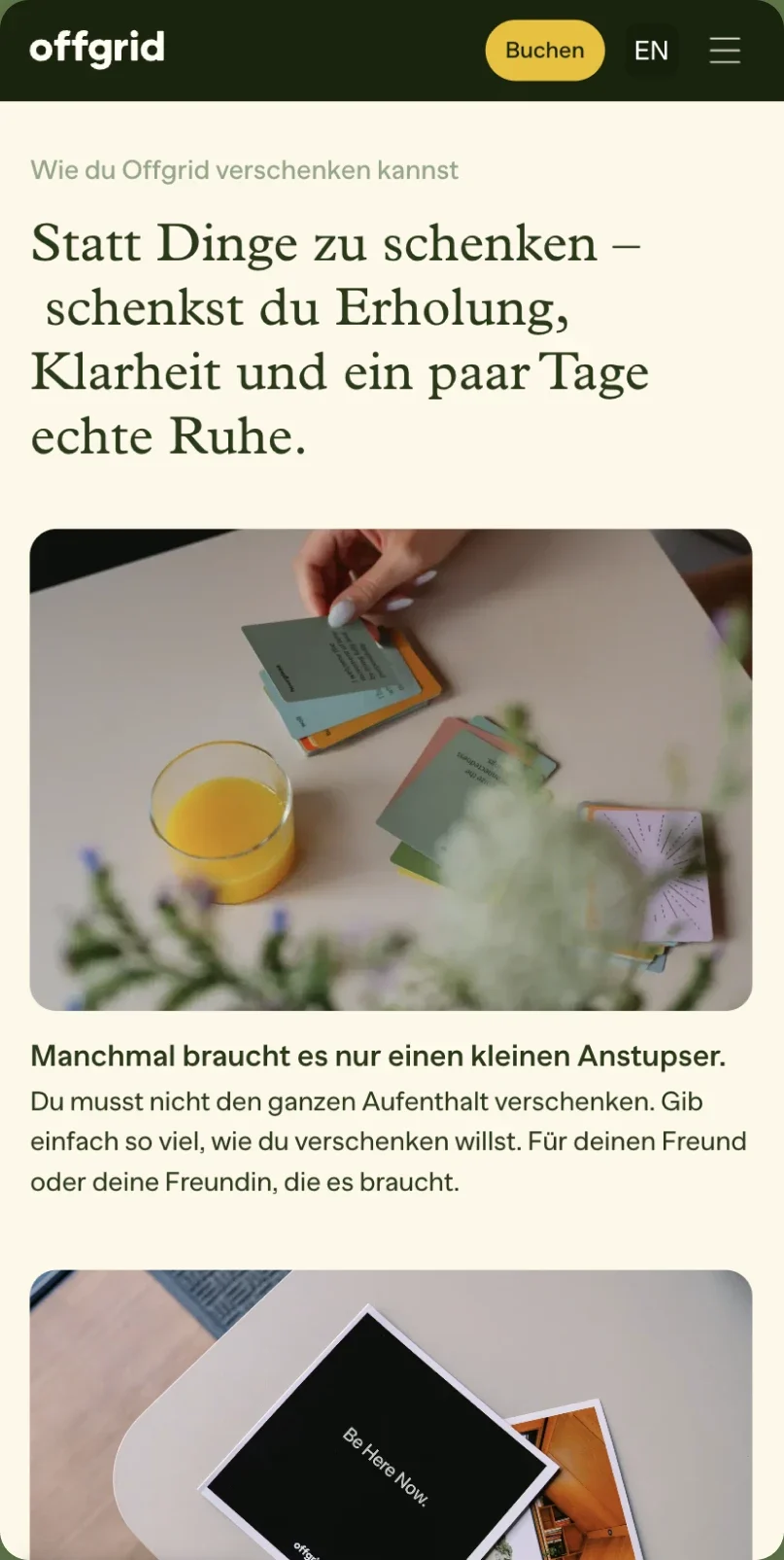 The German gift cards page on a phone